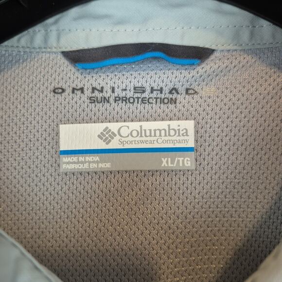 Columbia Shirt Mens XL Omni-Shade Grey Sun Protection Button Down Short Sleeve - Picture 7 of 13